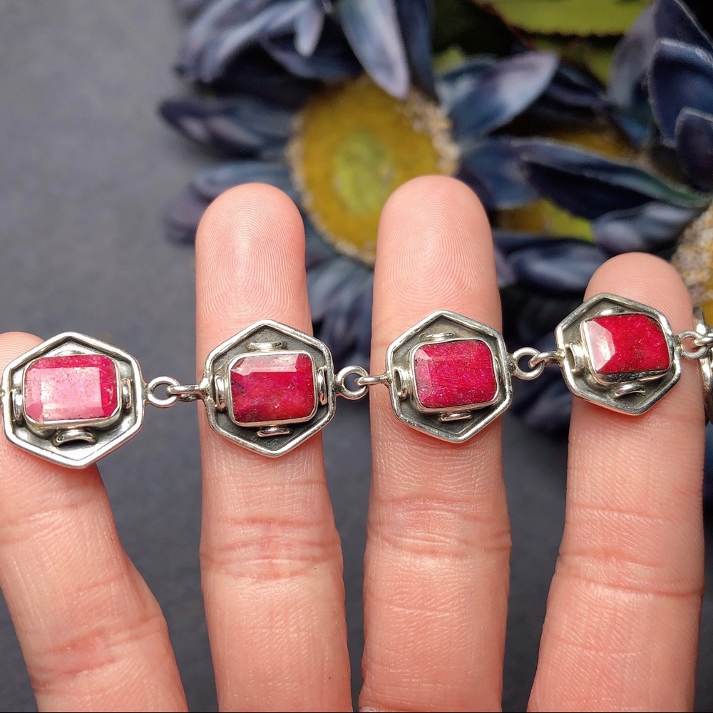 Clearancesterling Silver Ruby Bracelet - image 5